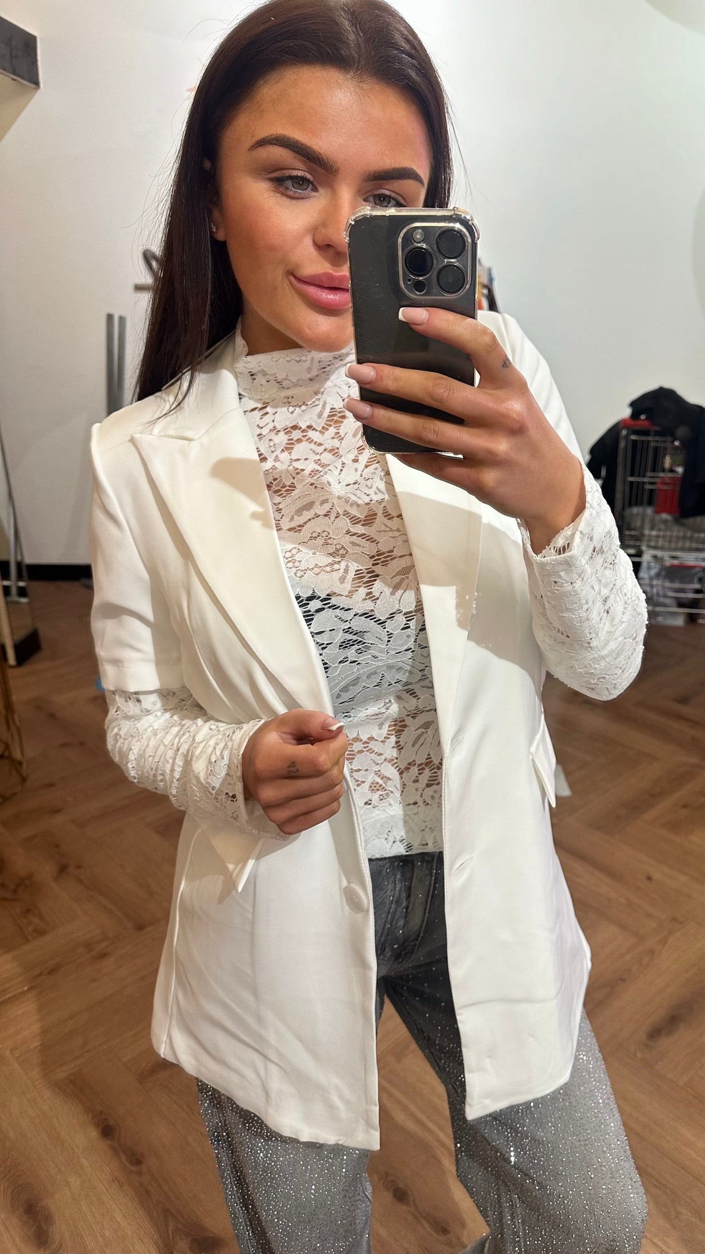 PASCAL LACE BLAZER WHITE