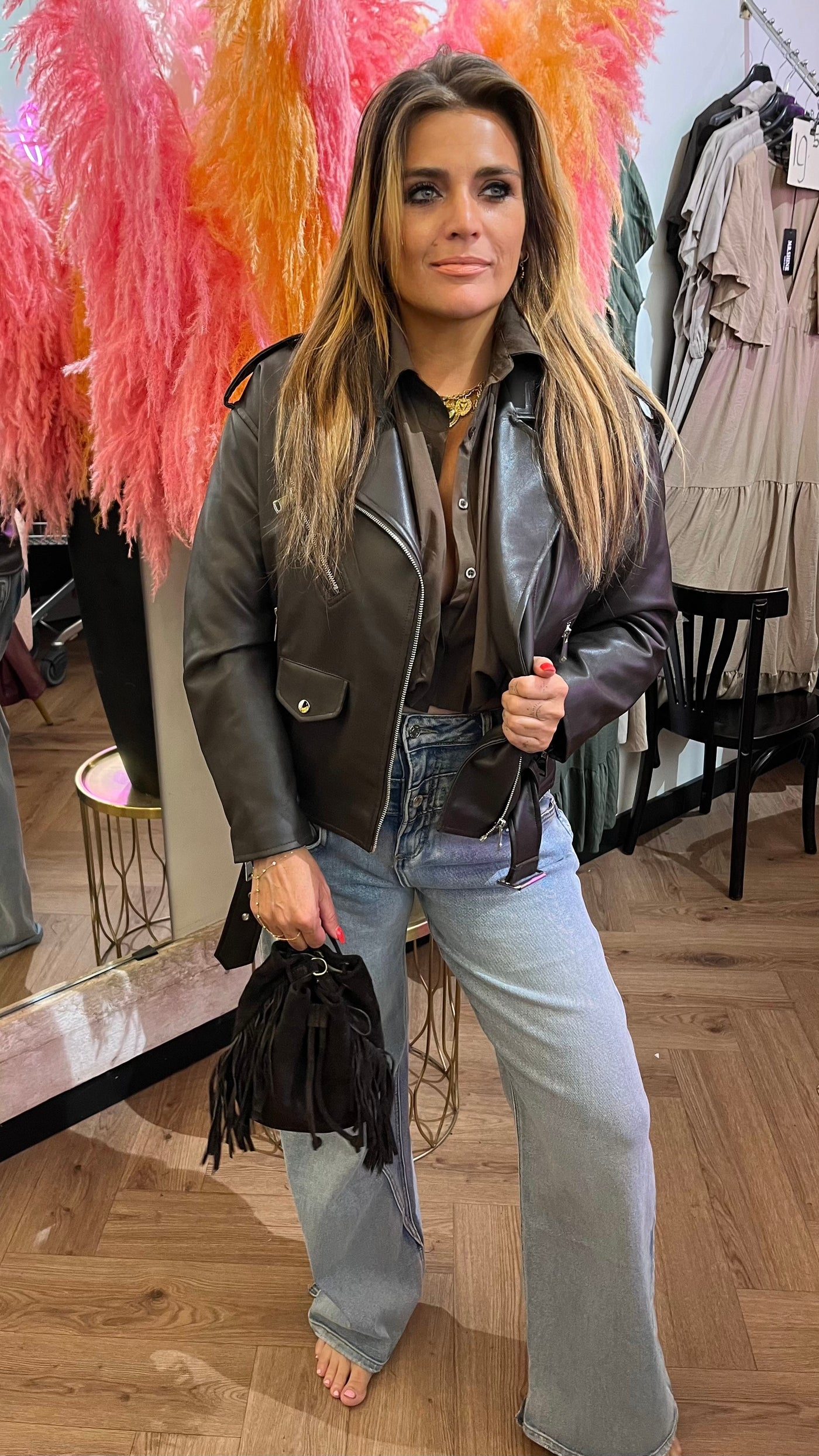 FRENKIE POF BLOUSE BROWN
