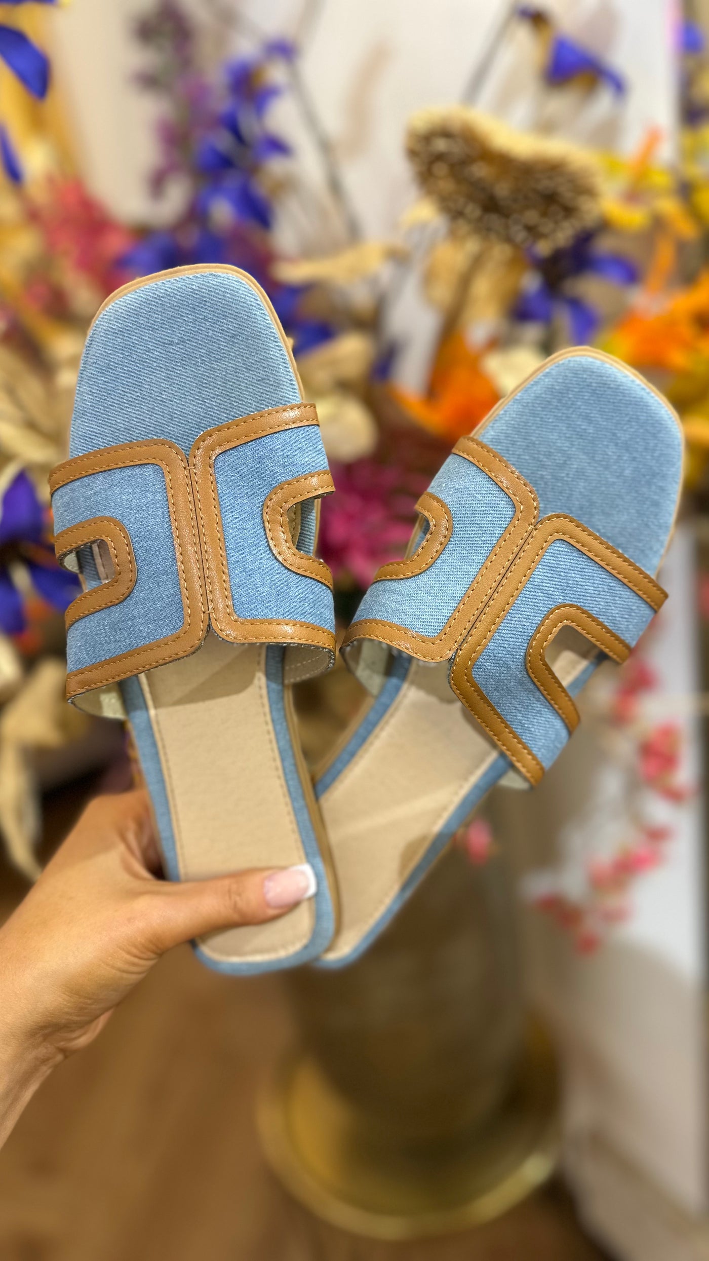 INSPIRED BY SANDALS BLUE/BROWN