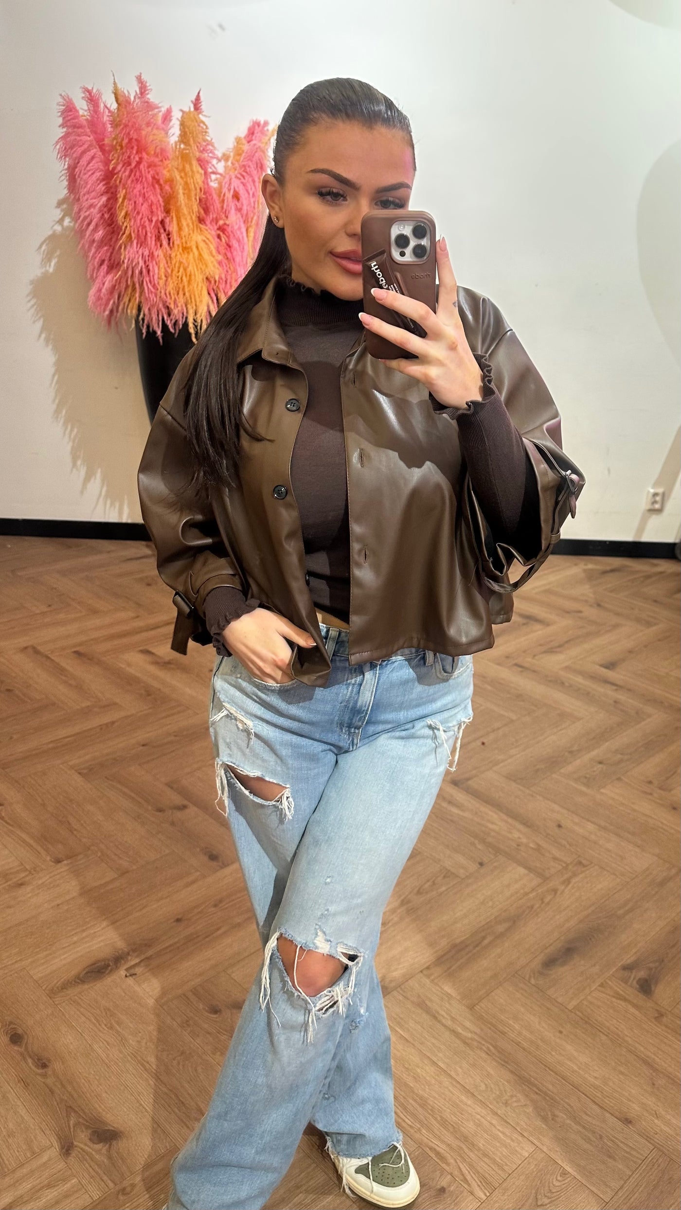 PMU LEATHER JACKET BROWN