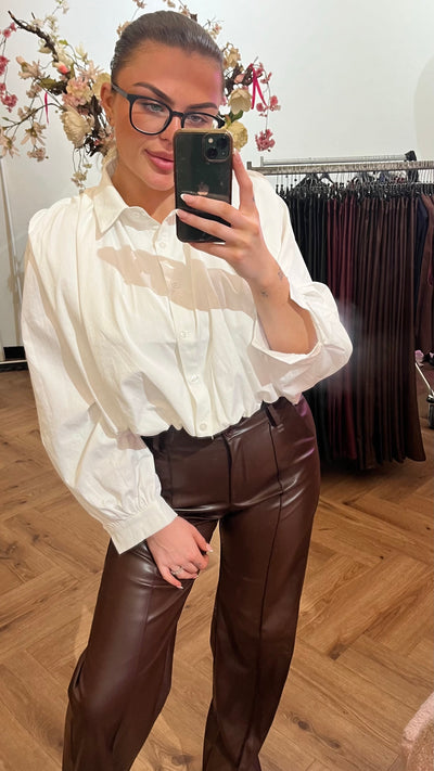 FRENKIE POF BLOUSE WHITE