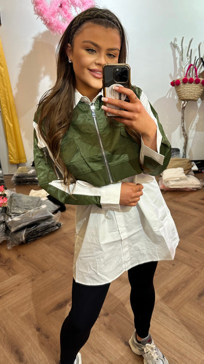 ARMY GREEN BOMBER BLOUSE