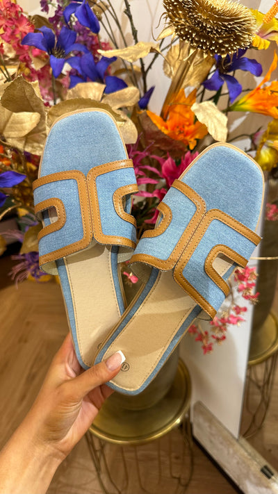 INSPIRED BY SANDALS BLUE/BROWN