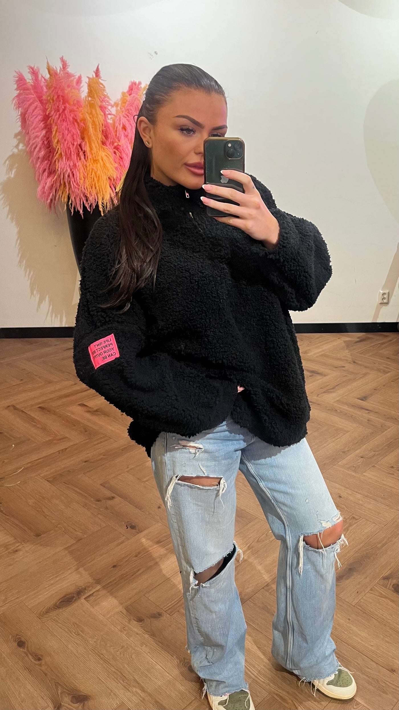 COMDY TEDDY SWEATER BLACK