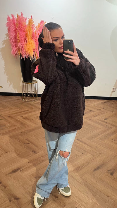 COMFY TEDDY SWEATER BROWN