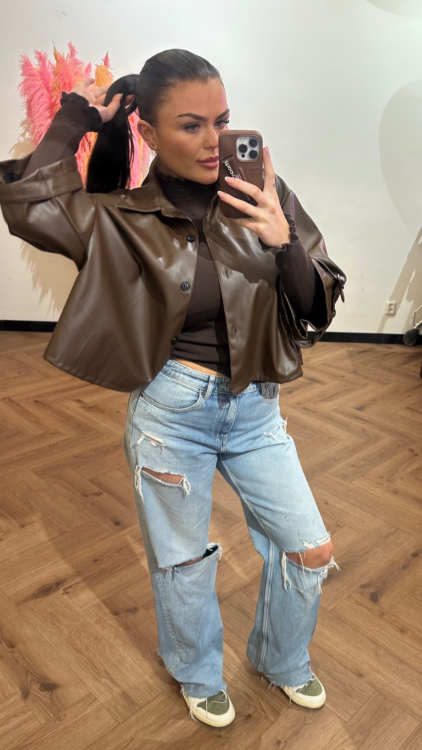 PMU LEATHER JACKET BROWN