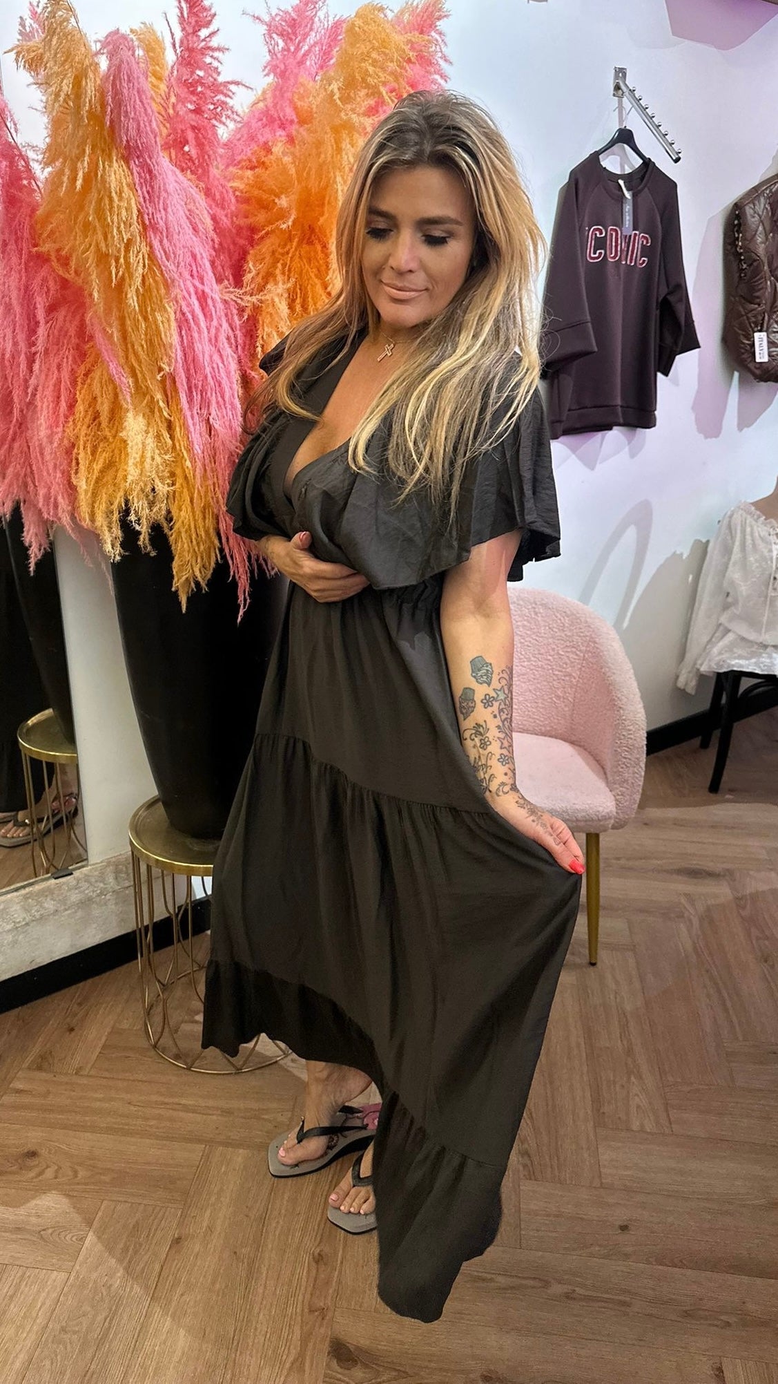 ACTIE JAIMY DRESS BROWN