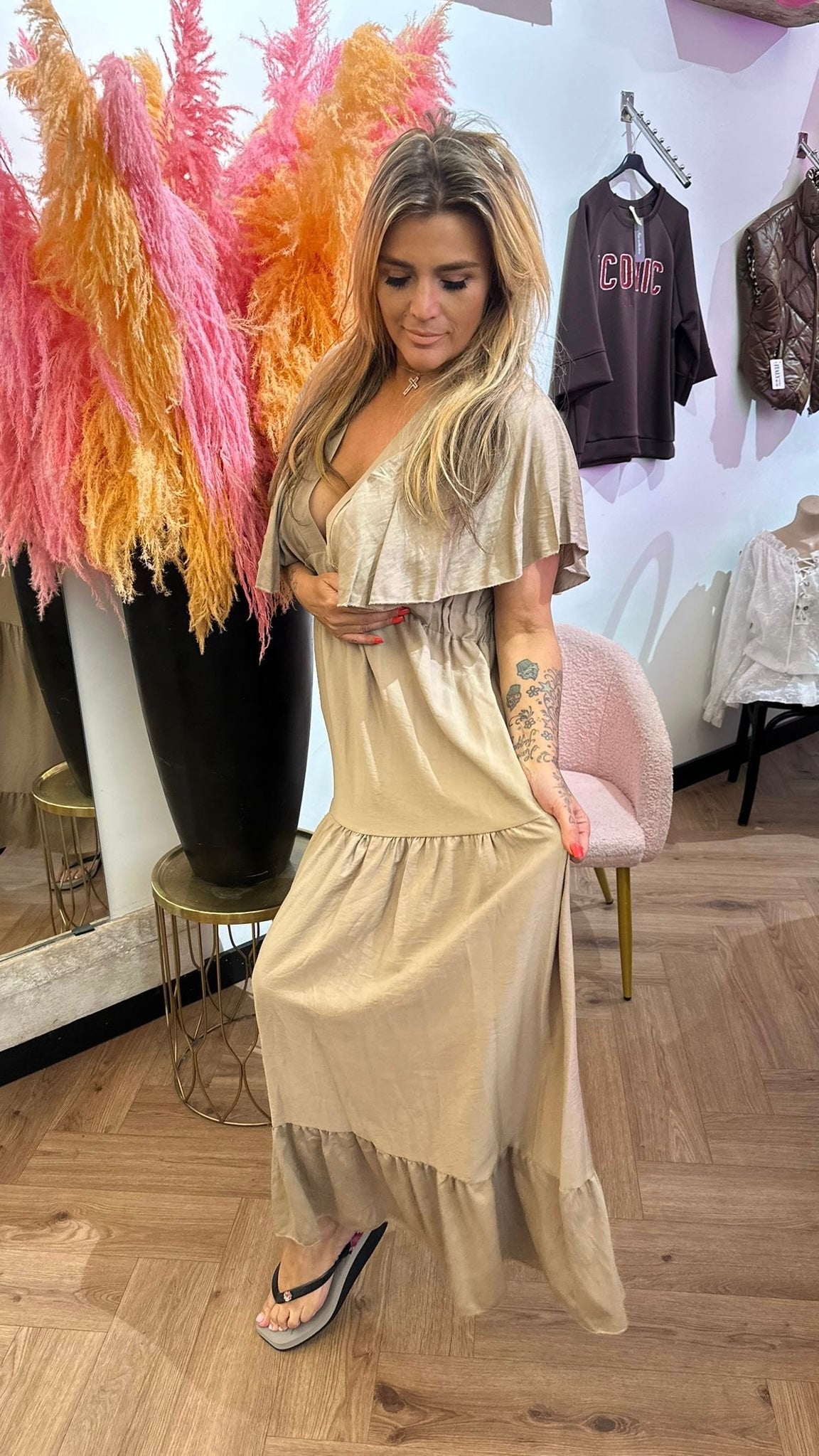 ACTIE JAIMY DRESS CAMEL