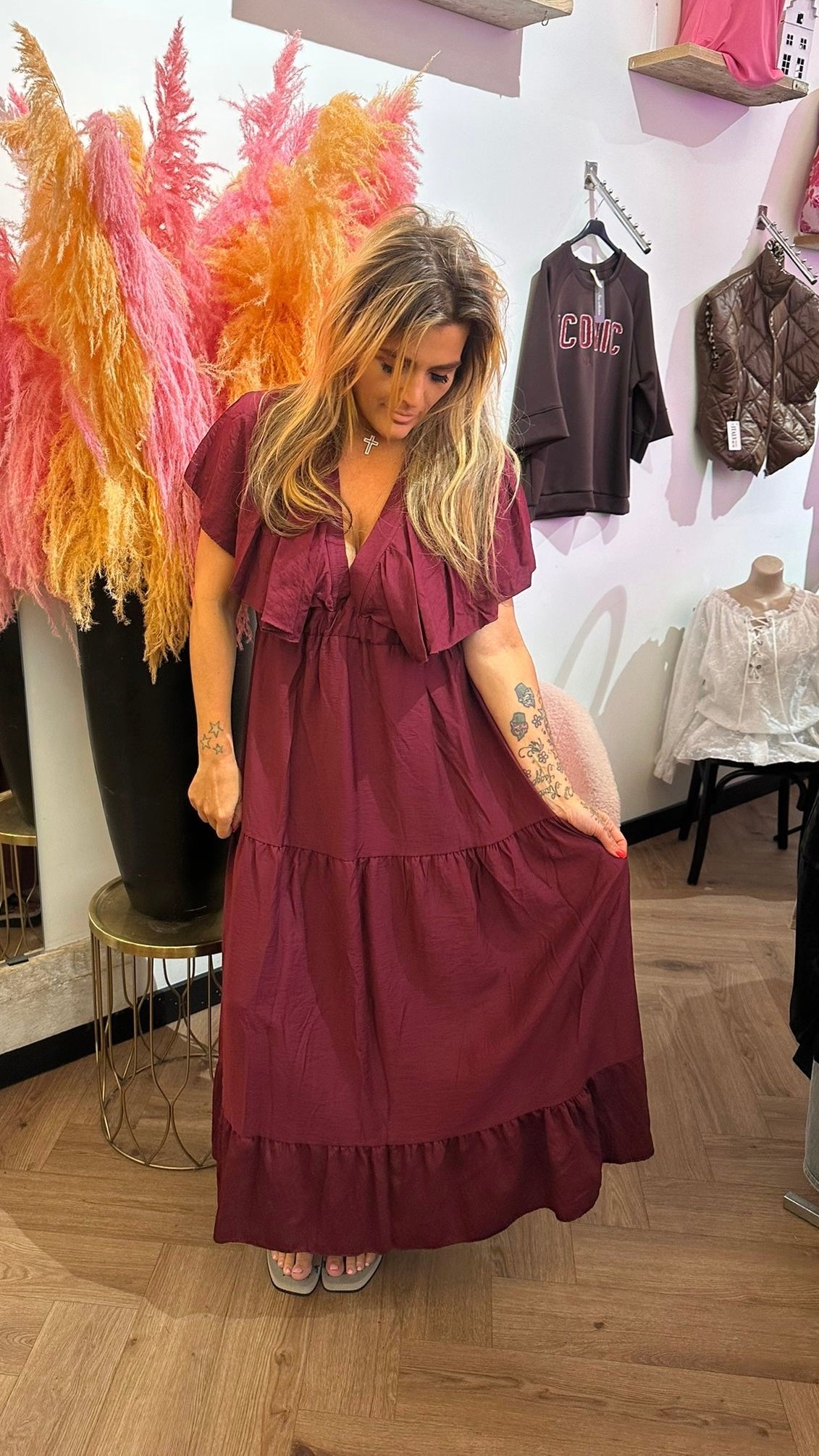 ACTIE JAIMY DRESS BORDEAUX