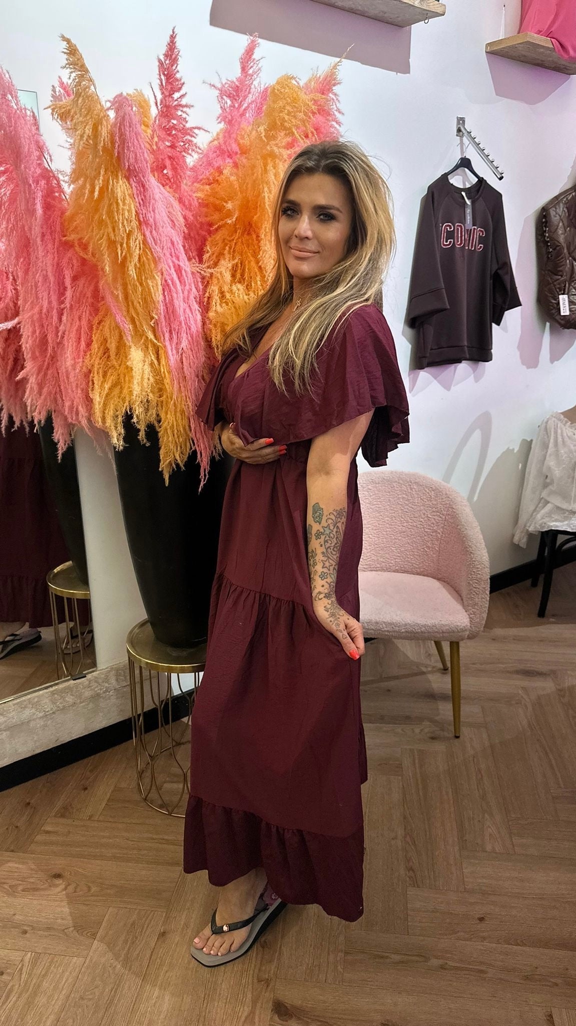 ACTIE JAIMY DRESS BORDEAUX