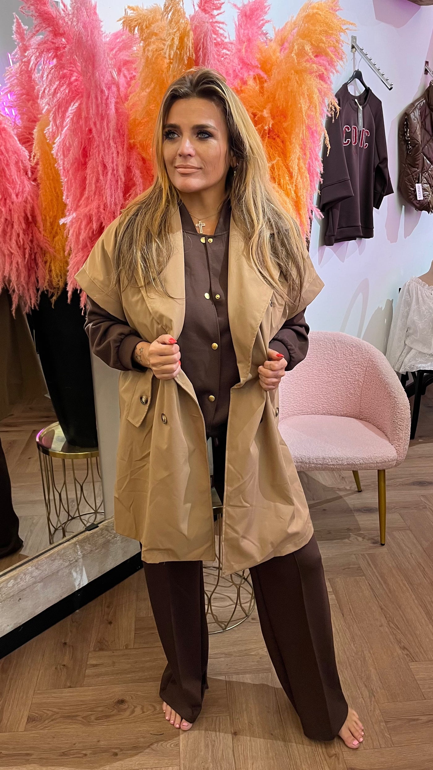 OVERSIZED TRENCH CAMEL